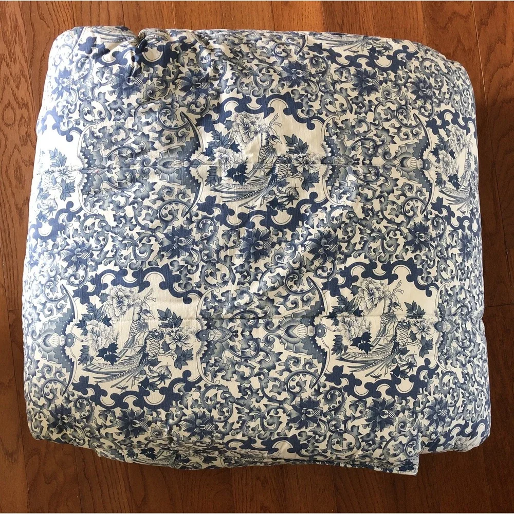 RALPH LAUREN Tamarind Blue Porcelain Cotton Comforter Size Full/Queen Gorgeous